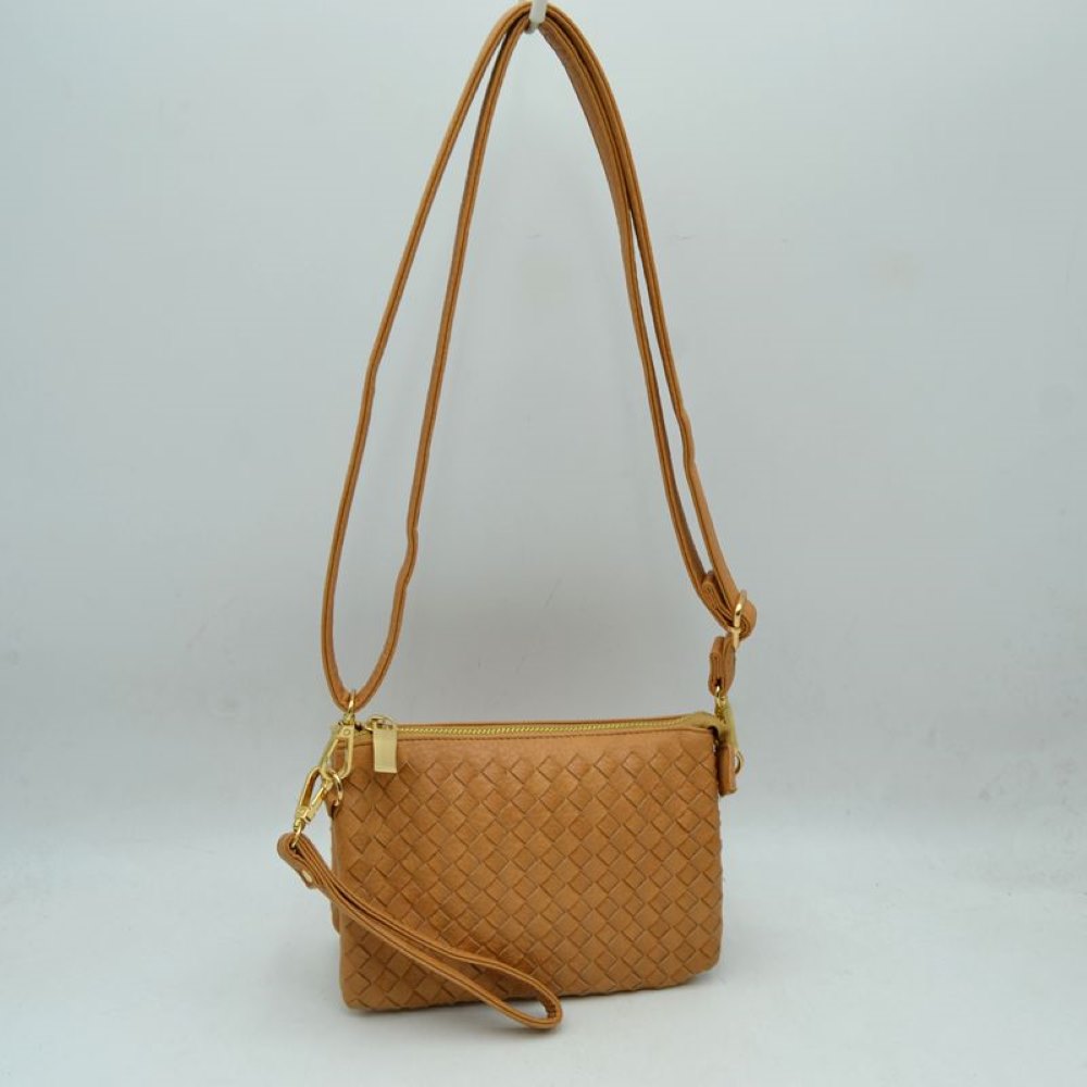 Woven 2-in-1 Crossbody Bag and Wristlet Clutch