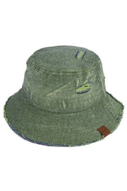 C.C STONE WASHED DENIM BUCKET HAT