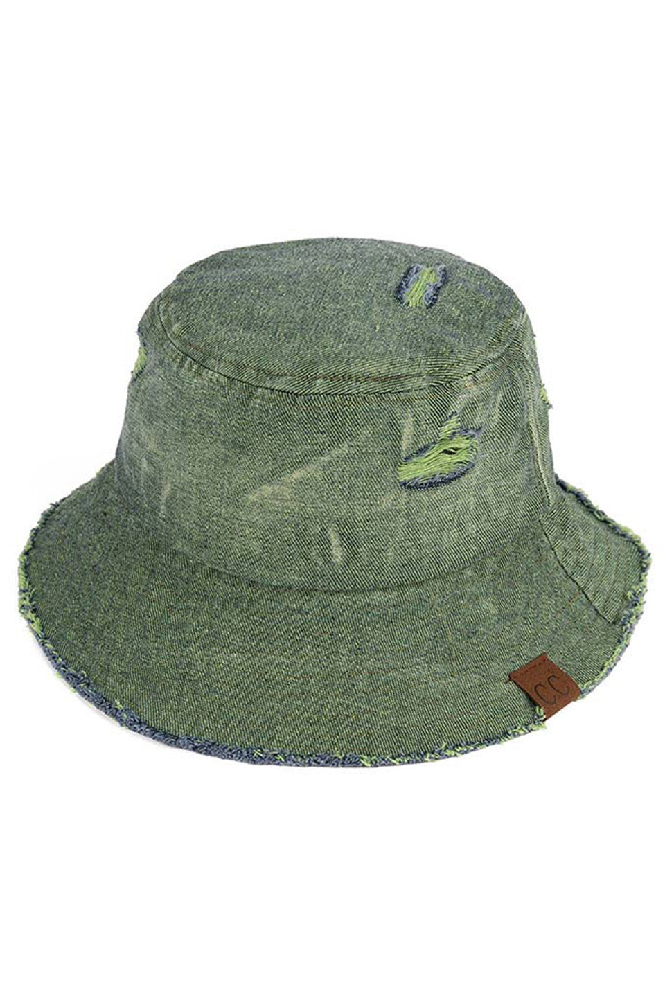 C.C STONE WASHED DENIM BUCKET HAT