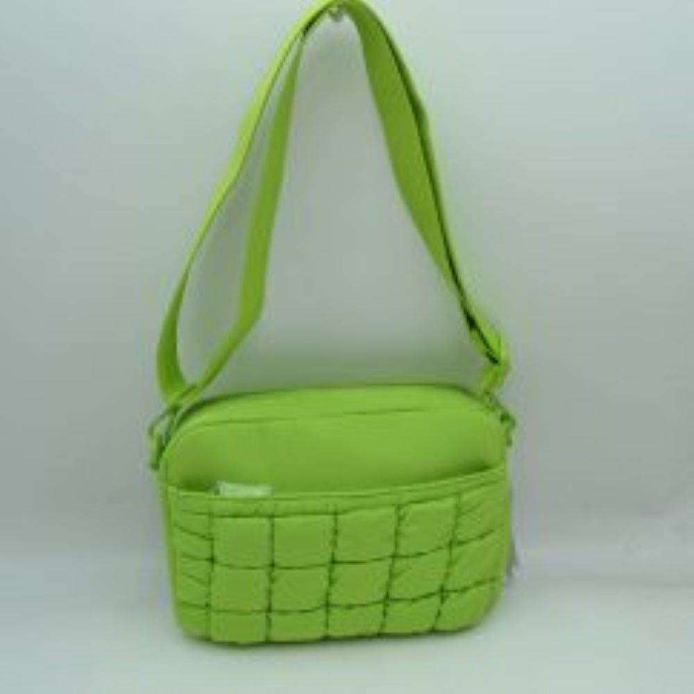 Quilted Front Pocket Crossbody Bag with Adjustable Strap