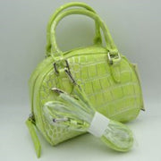 Embossed Dome Handbag with Top Handles and Adjustable Strap