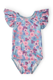 Love Blooms S/S Flutter Sleeve Leotard