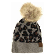 Leopard Pom C.C Beanie