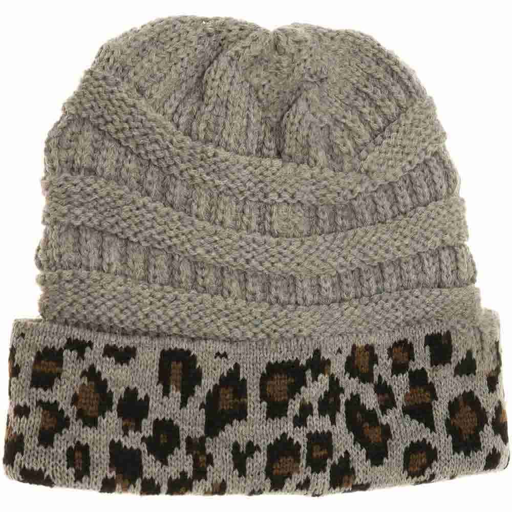 Matching Cuff Leopard Print C.C Beanie
