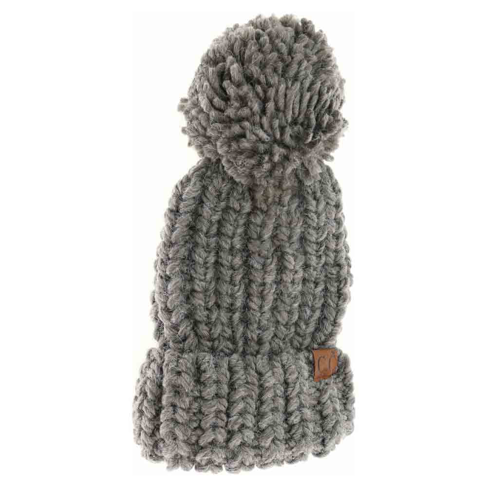 Chunky Knit Yarn Pom C.C Beanie