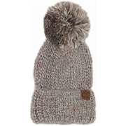 Multi Color Feather Knit Pom C.C Beanie