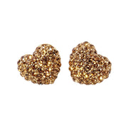 Crystal Pave Heart Stud Earrings