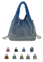 Full Diamond Bag Bucket Rhinestone Chain Purse