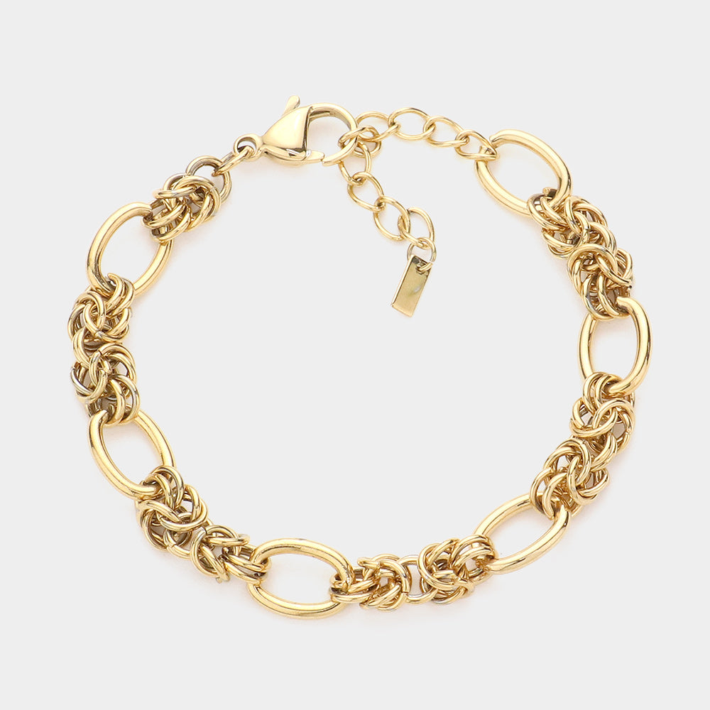 18K Gold Dipped Stainless Steel Premium Handmade Chain Link Bracelet