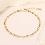 18K Gold Dipped Mariner Link Chain Bracelet