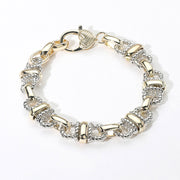 14K Gold Plated Two Tone Rope Chain Link Bracelet