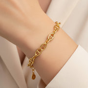 Gold Dipped Mariner Link Chain Bracelet