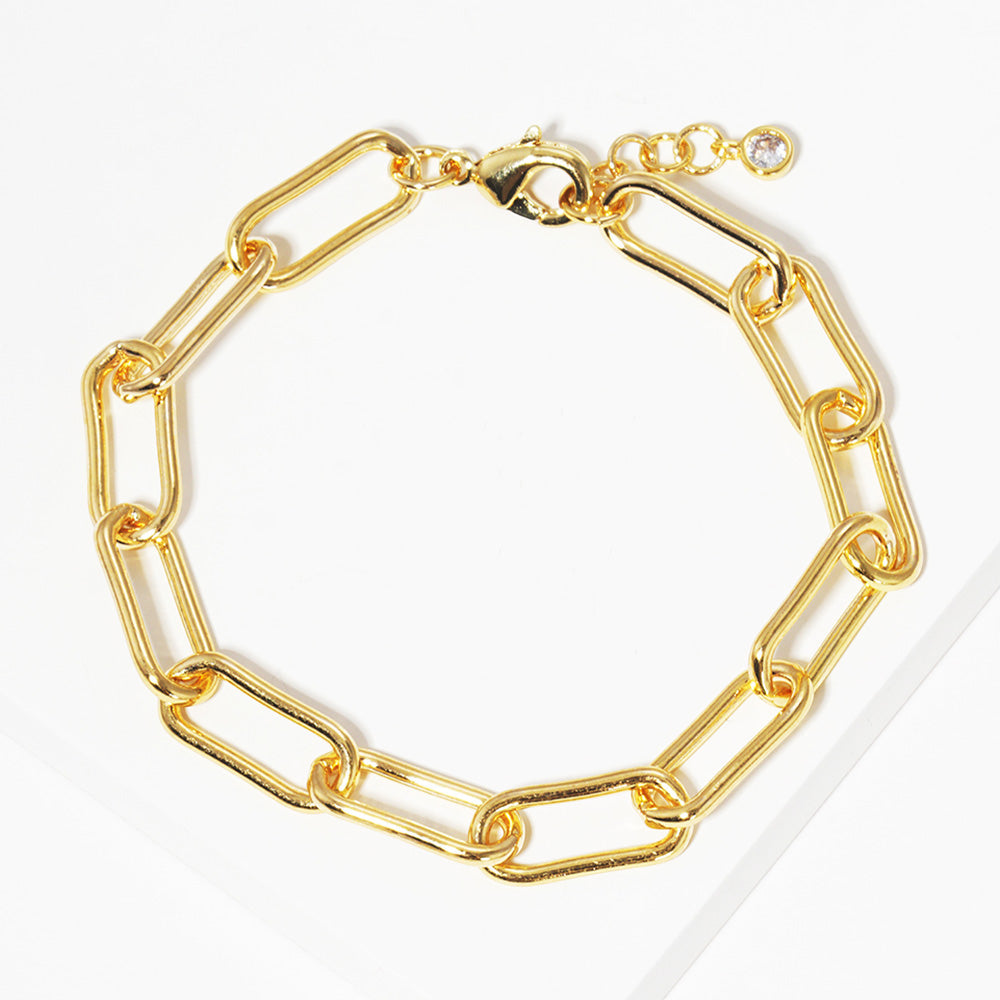 Gold Dipped Paperclip Chain Link Bracelet