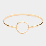 Open Metal Circle Accented Bangle Bracelet