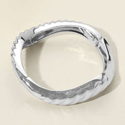 Textured Metal Sculptural Hinged Bangle Bracelet