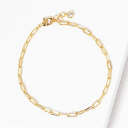 Gold Dipped Open Metal Oval Link Bracelet
