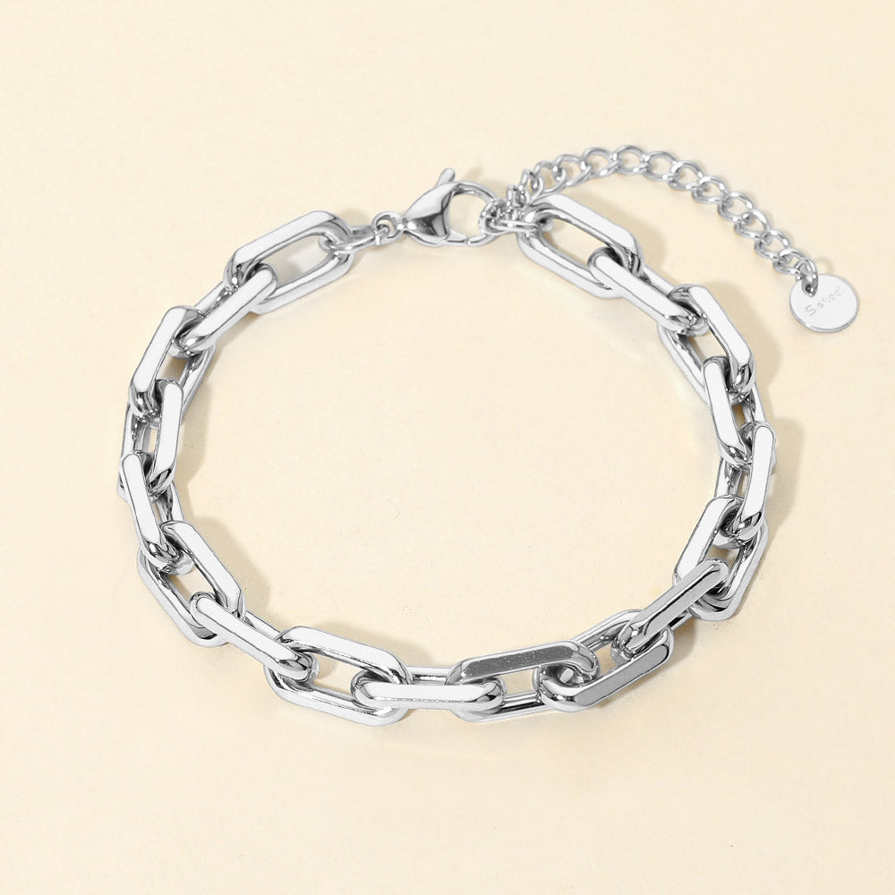 Stainless Steel Paperclip Chain Bracelet