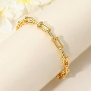 Gold Dipped Stainless Steel Industrial Link Chain Bracelet