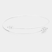 White Gold Dipped Metal Triple Triangle End Bracelet