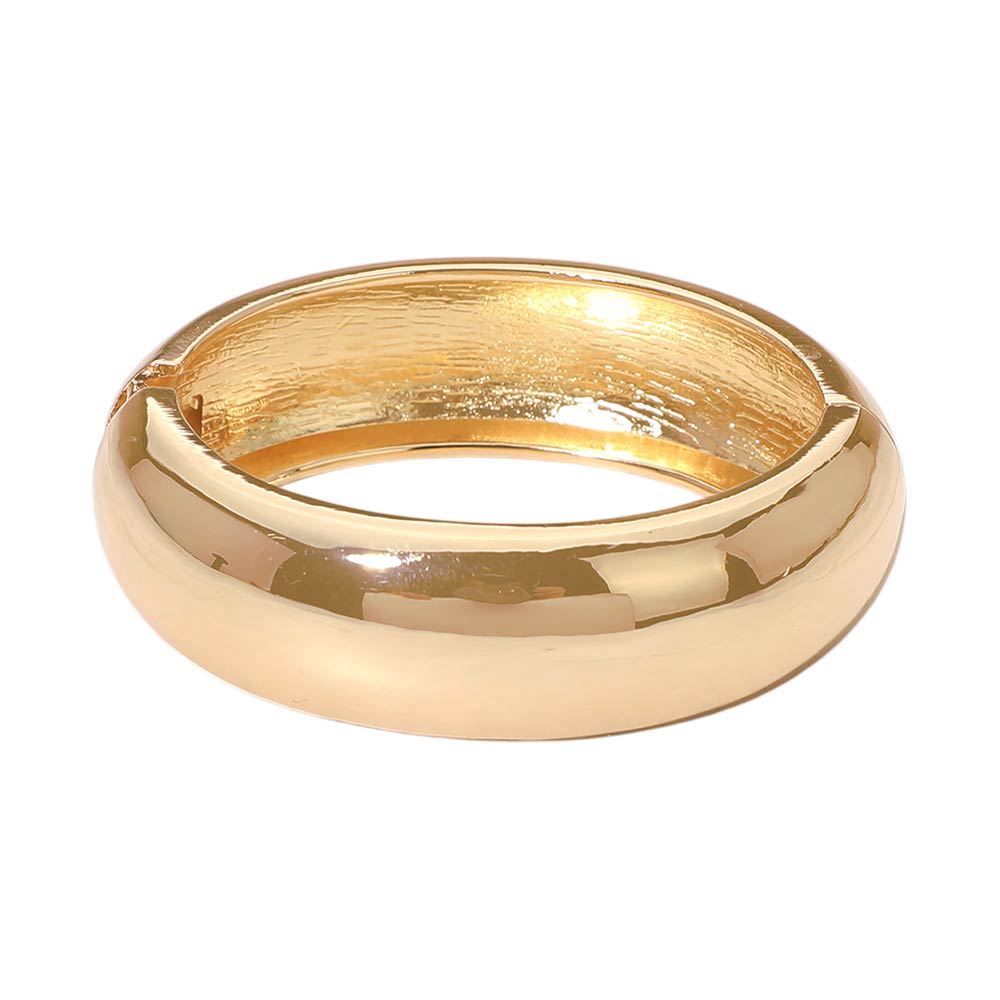 Classic Metal Dome Hinged Bangle Bracelet