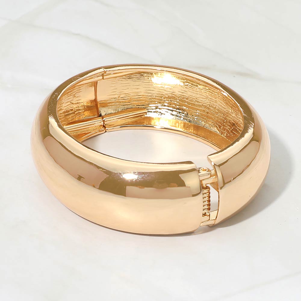 Classic Metal Dome Hinged Bangle Bracelet