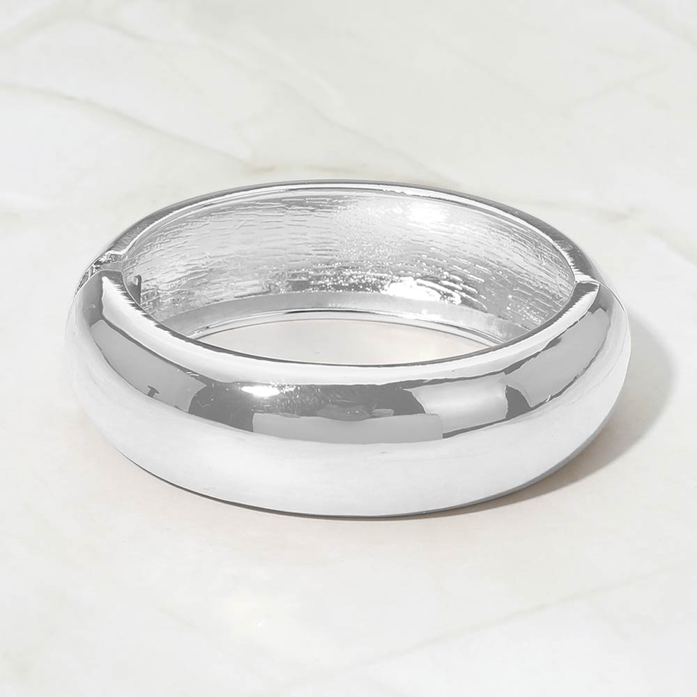 Classic Metal Dome Hinged Bangle Bracelet