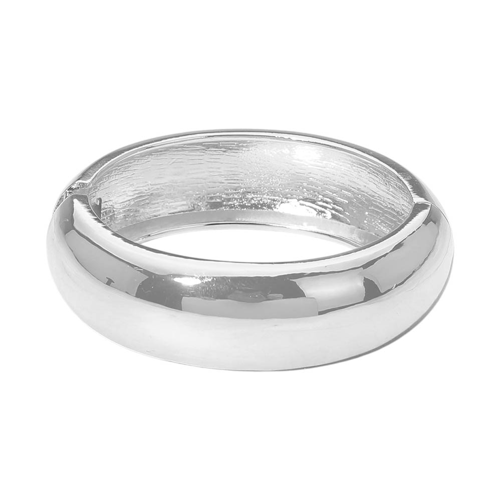 Classic Metal Dome Hinged Bangle Bracelet