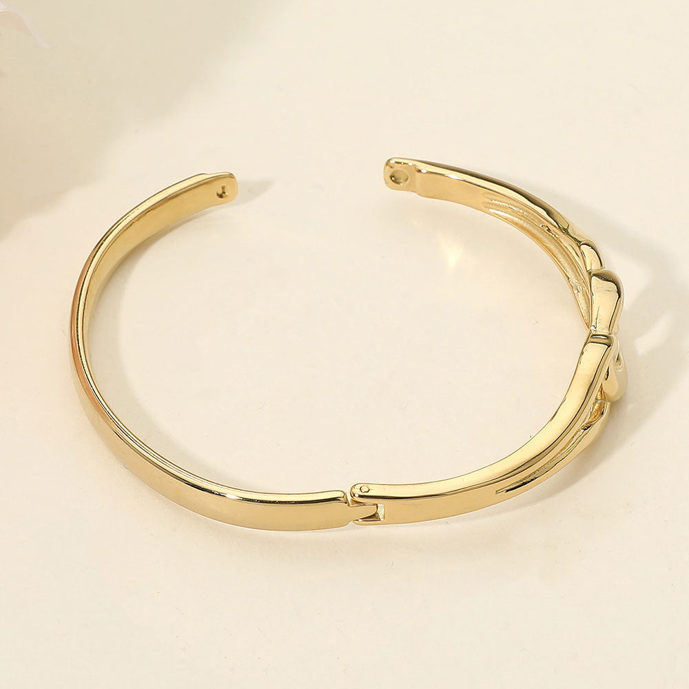 Stainless Steel Twist Link Hinged Bangle Bracelet