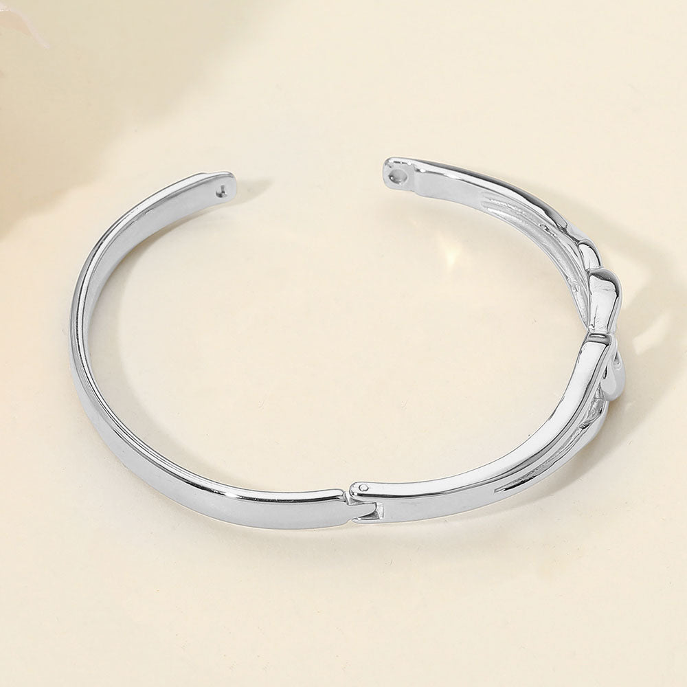 Stainless Steel Twist Link Hinged Bangle Bracelet