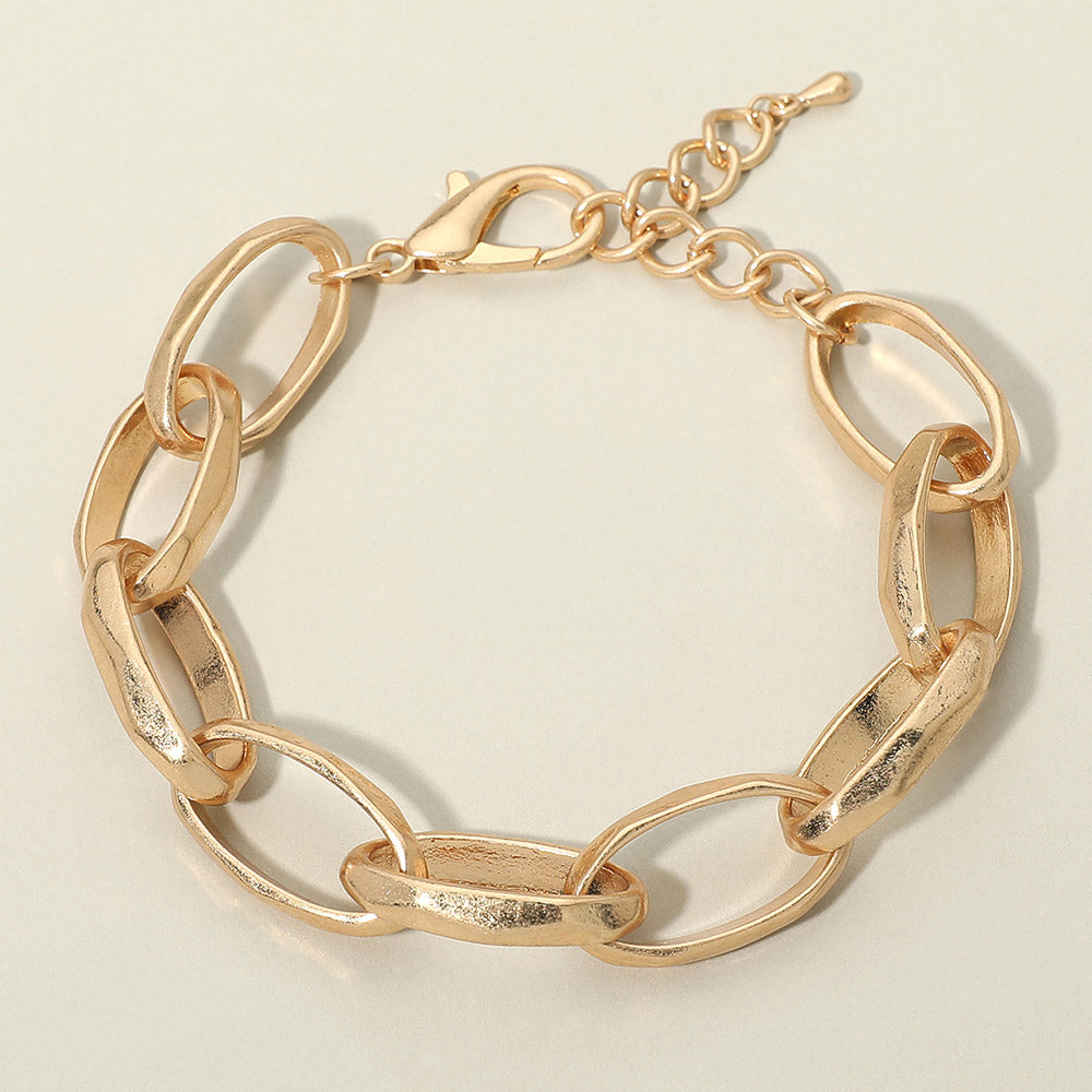 Chunky Metal Oval Link Bracelet