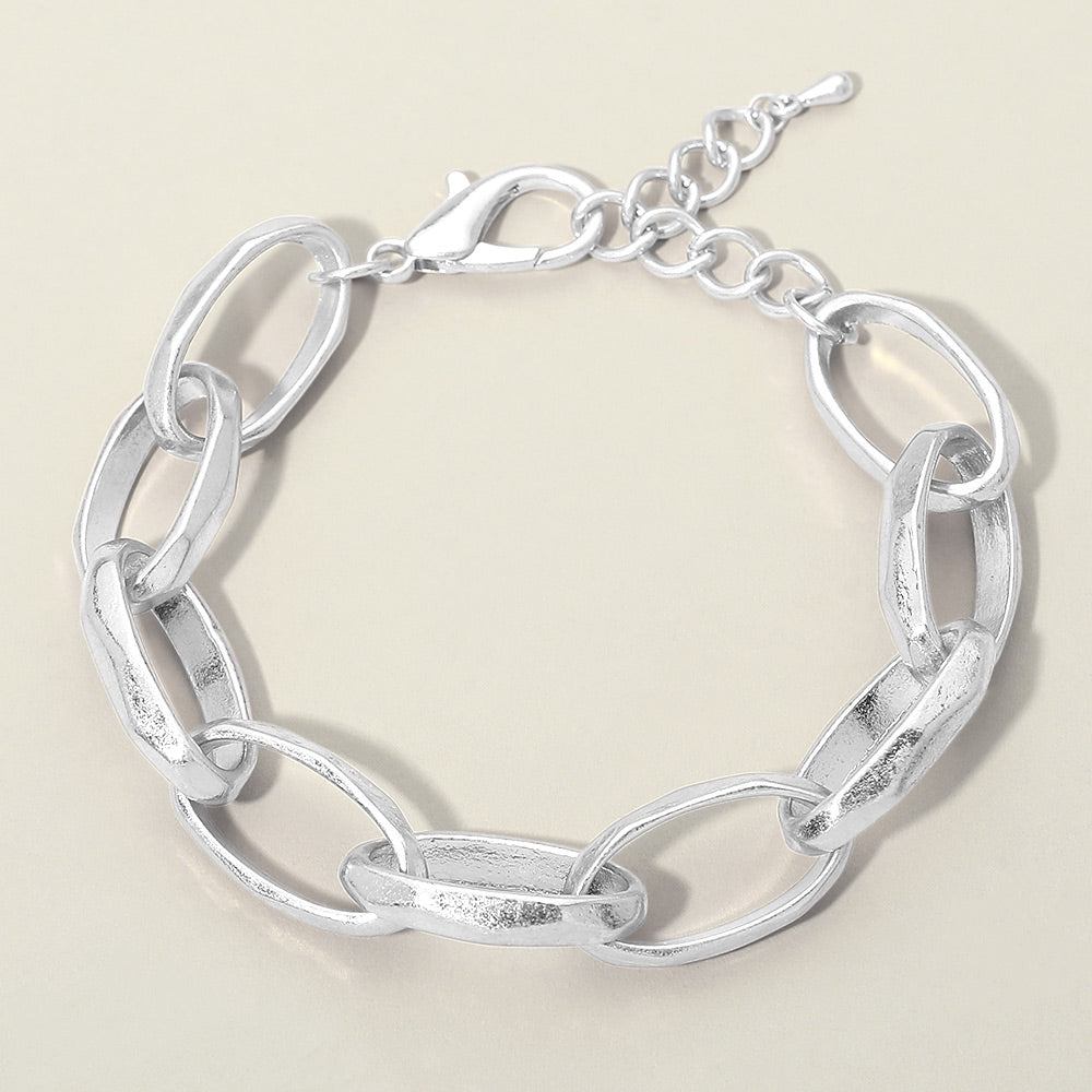 Chunky Metal Oval Link Bracelet