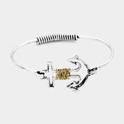 Wire Wrapped Anchor Metal Hook Bracelet
