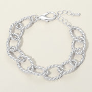 Twisted Metal Oval Link Chain Bracelet