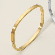 SECRET BOX_Stainless Steel Square Hinge Bangle Bracelet