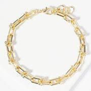 Gold Dipped Metal Hardware Link Chain Bracelet