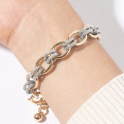 Gold Dipped Two Tone Twisted Link Chain Bracelet