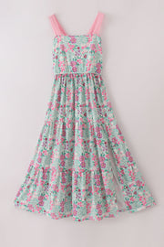 Green dream garden tiered mom dress