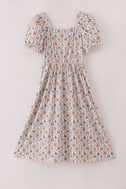 Witch pumpkin print mom dress