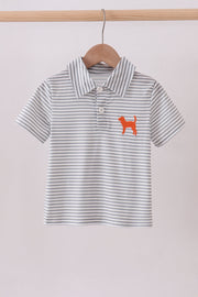 Orange Tennessee embroidery stripe button down shirt