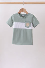 Sage starfish shell embroidery top