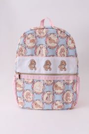 Pink puppy embroidery backpack