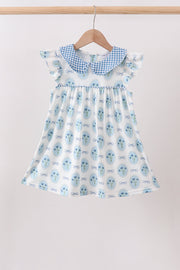 Blue Retro Floral Dress