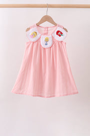Pink Princess Embroidered Jacquard Dress