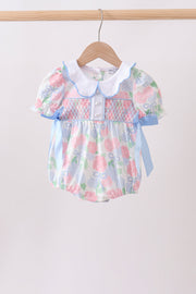 Blue Hydrangea Smocked Pearl Bubble