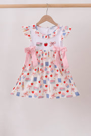 Pink Apple Embroidered Dress