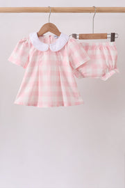 Pink Gingham Bloomer Set