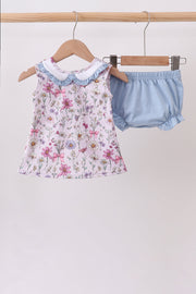 Purple Garden Ruffle Bloomer Set