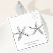 Silver Dipped Starfish Earrings