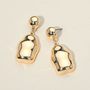 Gold Dipped Abstract Pebble Drop Dangle Earrings