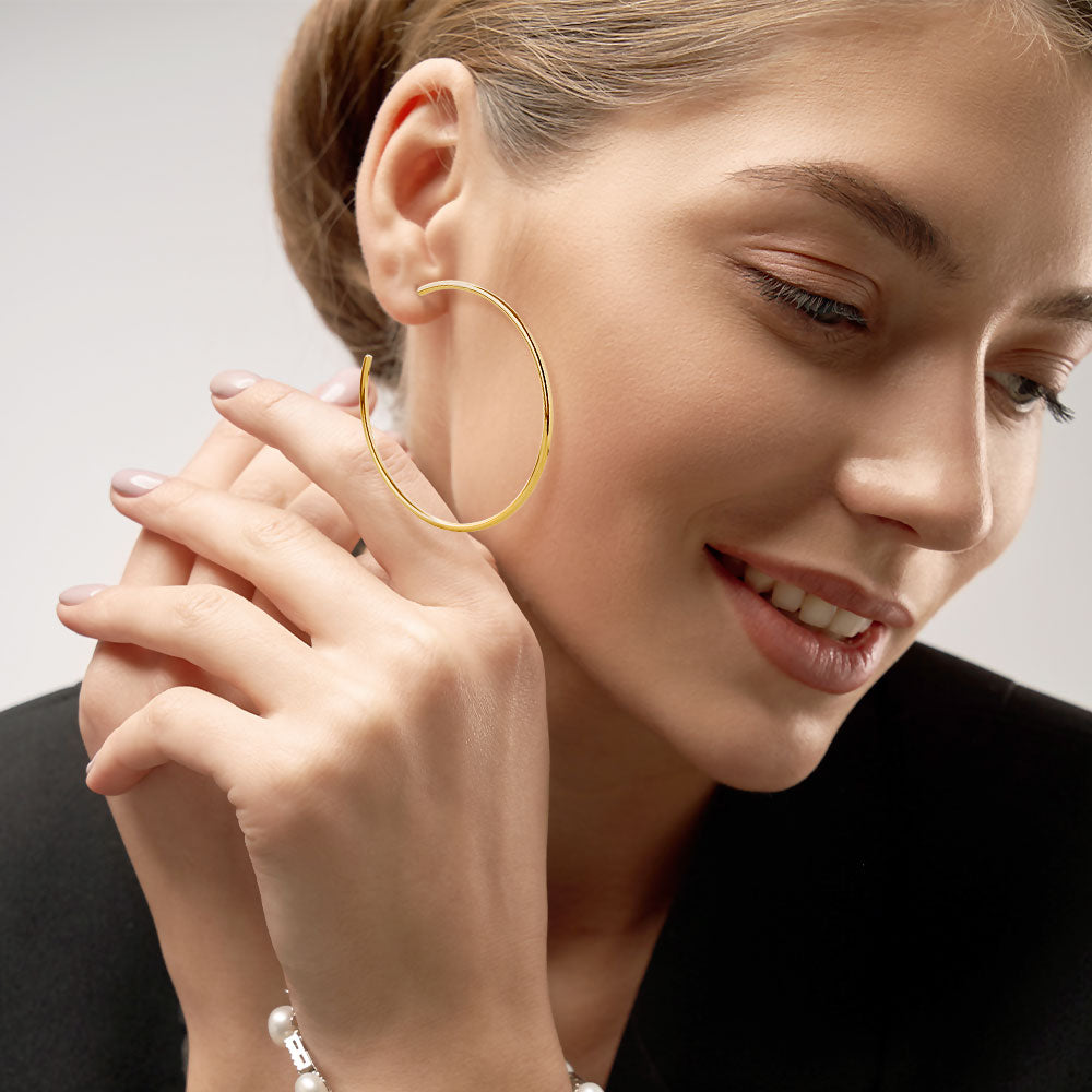14K Gold Dipped Classic Hoop Earrings